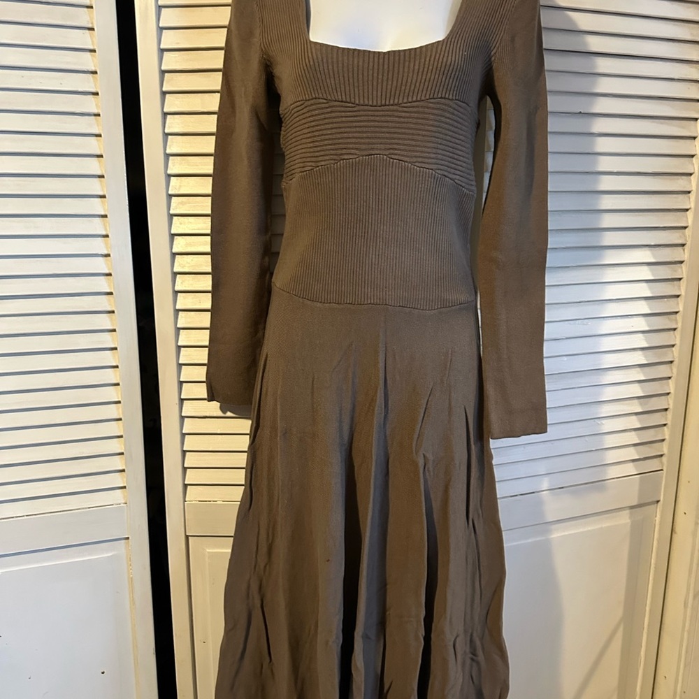 Free People Taupe Ribbed Maxi Dress